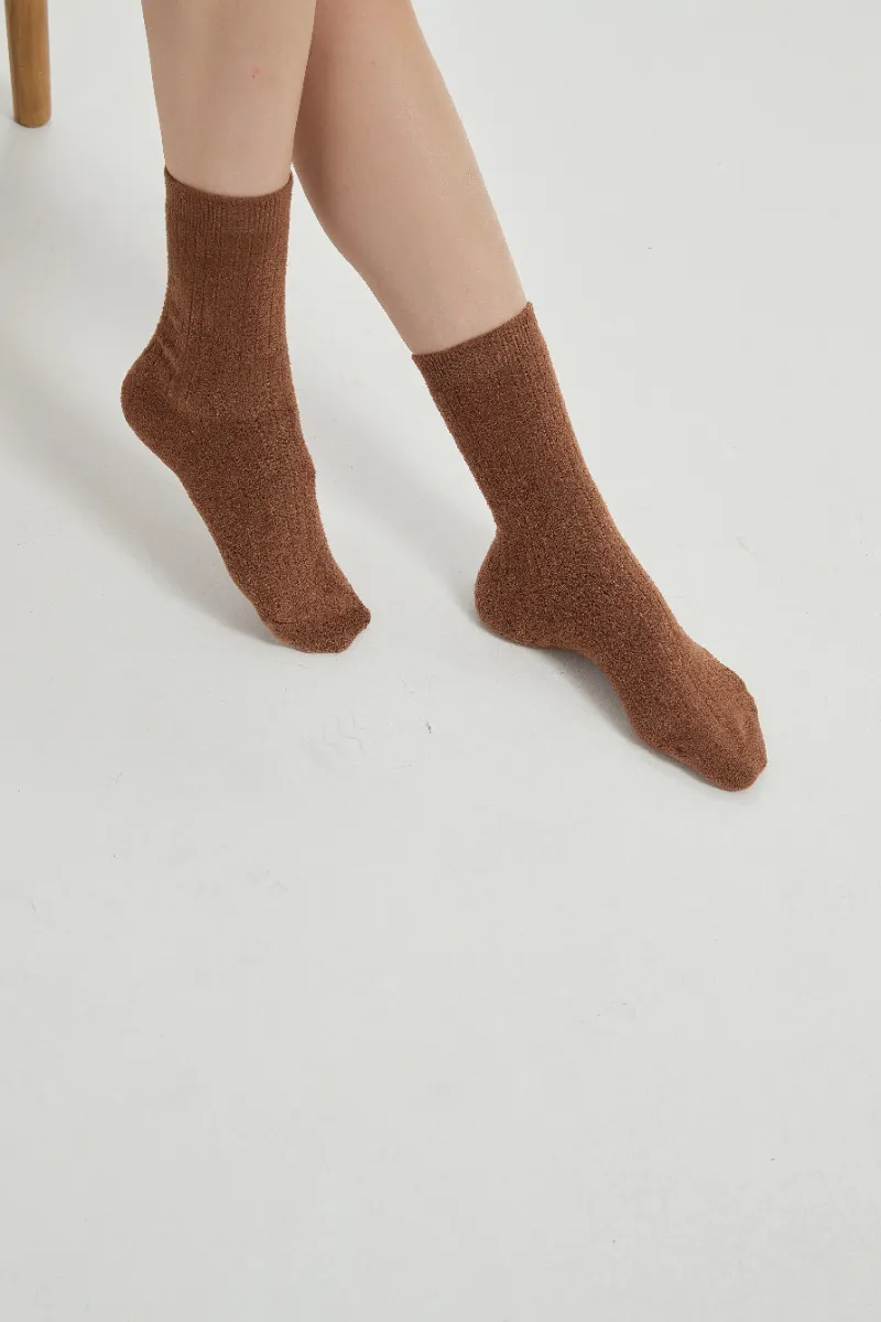 Half-Wool Striped Knitted Socks for Women